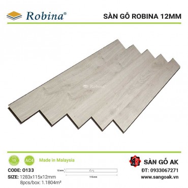 Sàn Gỗ Công Nghiệp Malaysia Robina 12mm O133 Bản Nhỏ