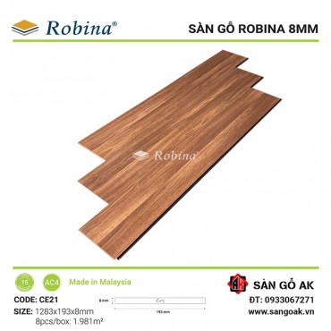 Sàn Gỗ Công Nghiệp Malaysia Robina 8mm CE21 Bản Lớn