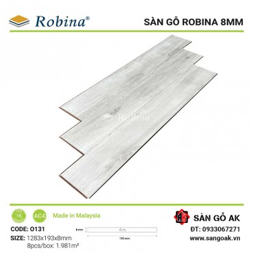 Sàn Gỗ Công Nghiệp Malaysia Robina 8mm O131 Bản Lớn