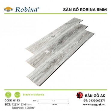 Sàn Gỗ Công Nghiệp Malaysia Robina 8mm O143 Bản Lớn