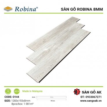 Sàn Gỗ Công Nghiệp Malaysia Robina 8mm O144 Bản Lớn