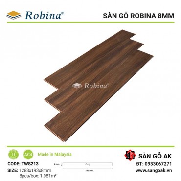 Sàn Gỗ Công Nghiệp Malaysia Robina 8mm TWS213 Bản Lớn