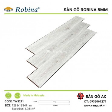 Sàn Gỗ Công Nghiệp Malaysia Robina 8mm TWS221 Bản Lớn