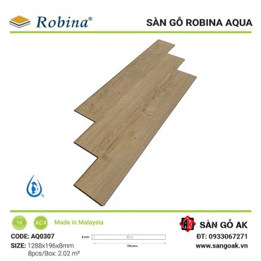 Sàn Gỗ Công Nghiệp Malaysia Robina Aqua 8mm AQ0307