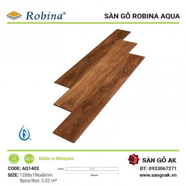 Sàn Gỗ Công Nghiệp Malaysia Robina Aqua 8mm AQ1403