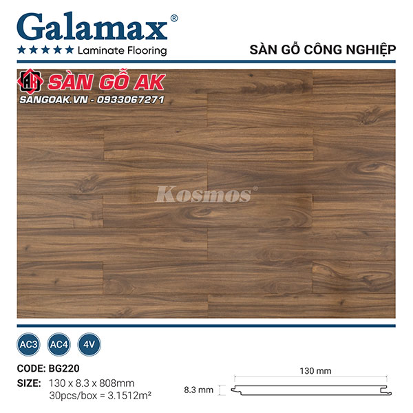 Hình ảnh về sàn gỗ công nghiệp Galamax BG220