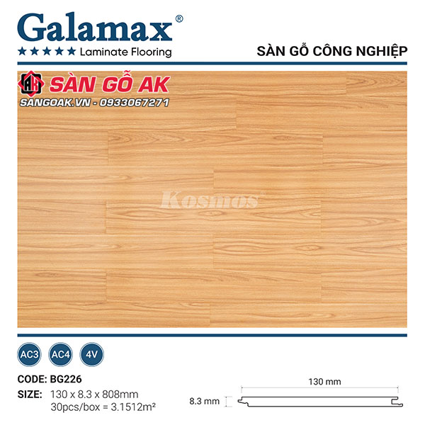 Hình ảnh về sàn gỗ công nghiệp Galamax BG226