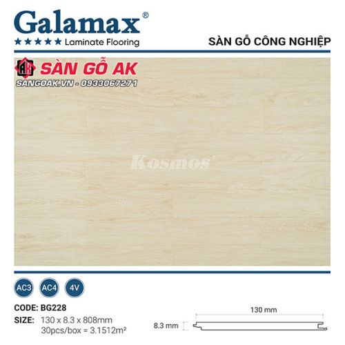 Sàn Gỗ Công Nghiệp TQ Galamax 8.3mm BG228