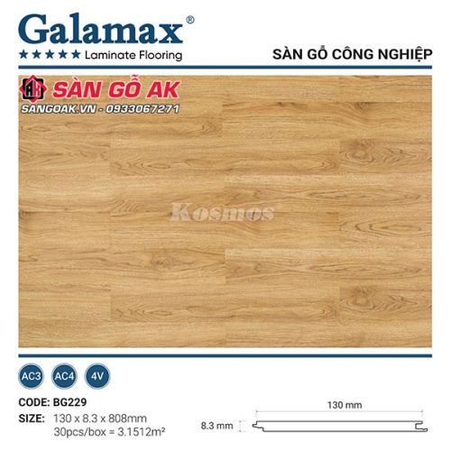 Sàn Gỗ Công Nghiệp TQ Galamax 8.3mm BG229