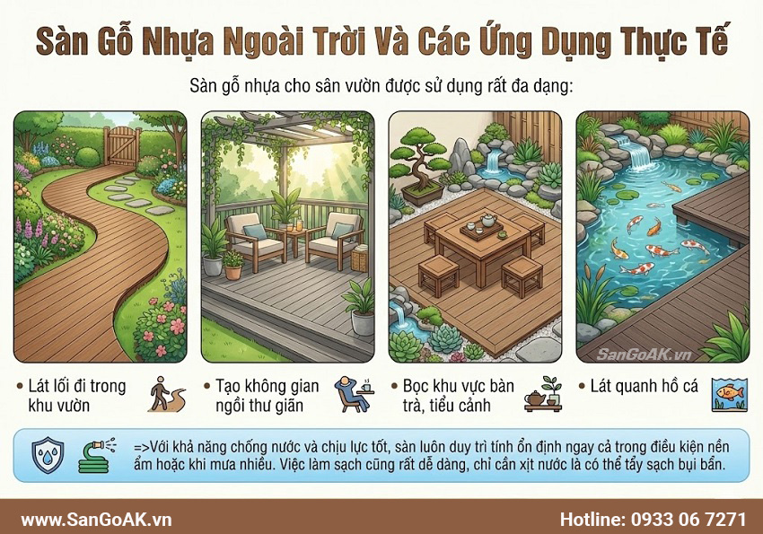 Sàn Gỗ Nhựa Ngoài Trời Và Các Ứng Dụng Thực Tế