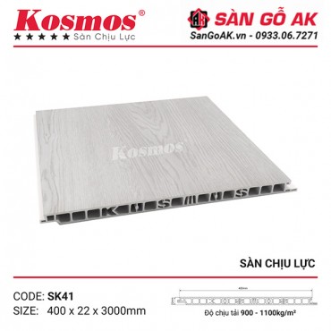 Sàn nhựa chịu lực gác lửng Kosmos SK41 vân gỗ trắng xám