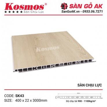 Sàn nhựa chịu lực gác lửng Kosmos SK43 vân gỗ sồi vàng nhạt