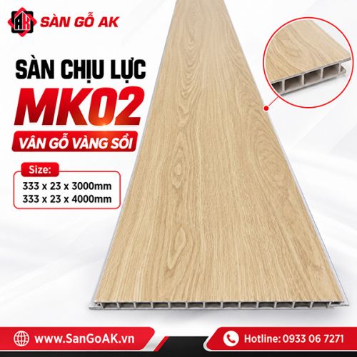 Sàn nhựa chịu lực gác lửng MK02 vân gỗ vàng sồi