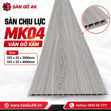 Sàn nhựa chịu lực gác lửng MK04 vân gỗ xám