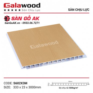 Sàn nhựa chịu lực vân gỗ sồi vàng đậm Galawood S602