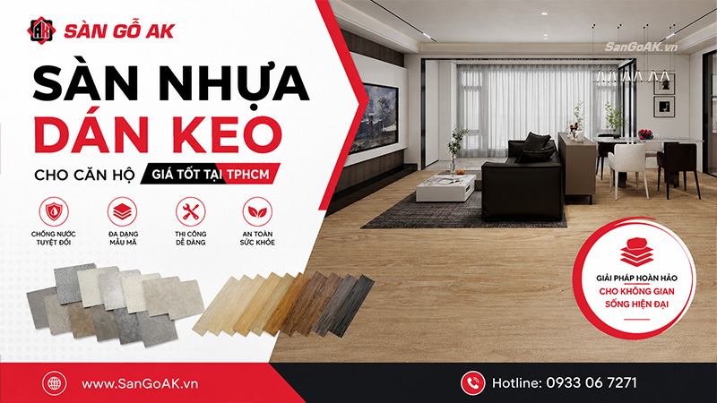 Sàn Nhựa Dán Keo Cho Căn Hộ Đẹp, Giá Tốt Tại TPHCM