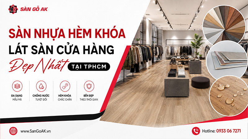 Sàn nhựa hèm khóa lát sàn cửa hàng tại TPHCM