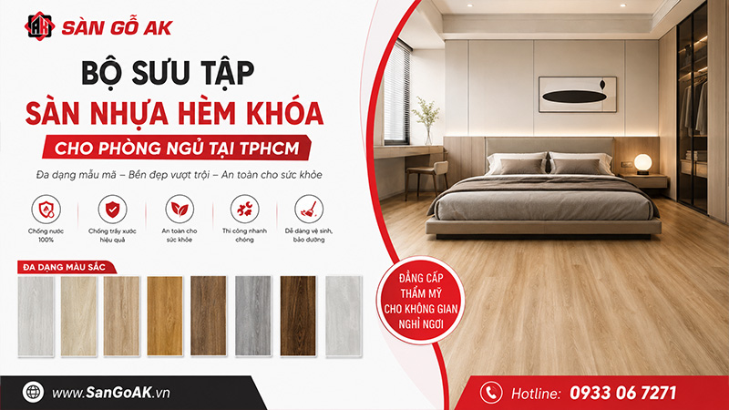Sàn nhựa hèm khóa lát sàn phòng ngủ tại TPHCM