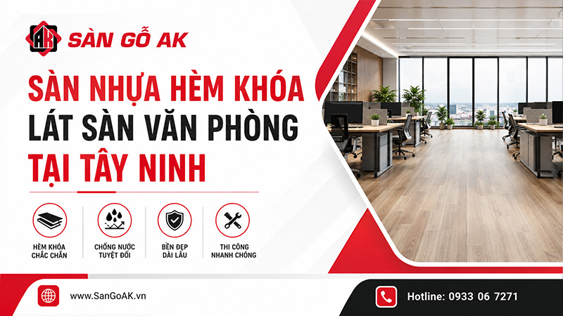 Sàn nhựa hèm khóa lát văn phòng công ty tại Tây Ninh