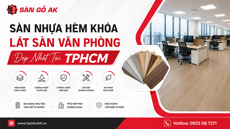 Sàn nhựa hèm khóa lát văn phòng công ty tại TPHCM