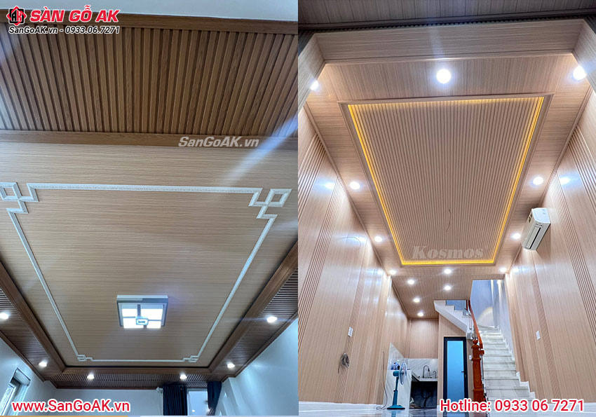 Sự kết giữa tấm ốp lam sóng và nano tạo nên sự cân bằng cho trần nhà