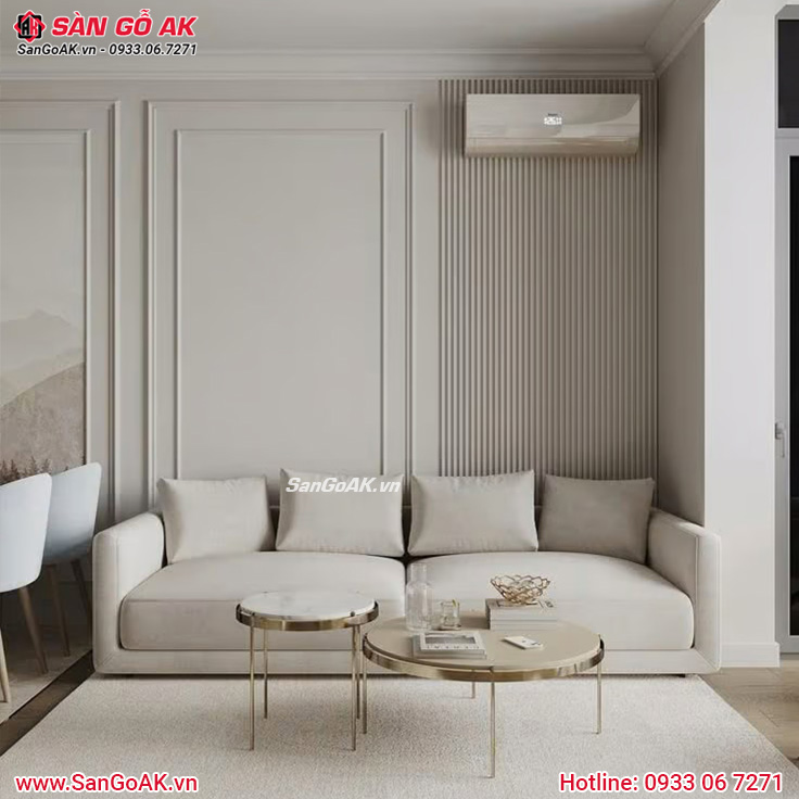 Tấm lam sóng than tre vân vải ốp vách sofa phòng khách