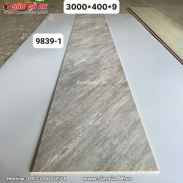 Tấm nhựa Nano 9839-1 vân đá xám dùng để ốp tường, ốp trần nội thất