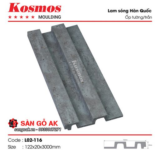 Tấm ốp lam 2 sóng cao Hàn Quốc L02-116