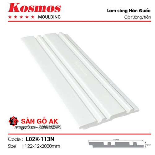 Tấm ốp lam 2 sóng kép Hàn Quốc L02K-113N