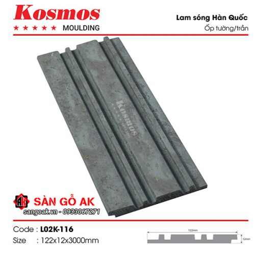 Tấm ốp lam 2 sóng kép Hàn Quốc L02K-116