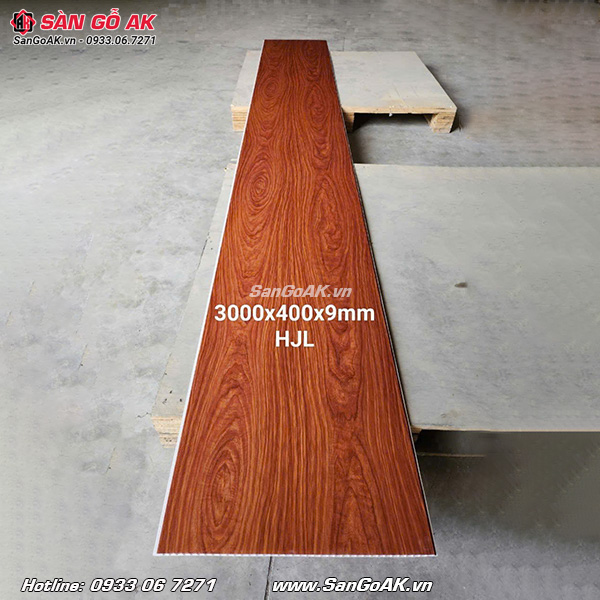 Tấm nhựa Nano HJL vân gỗ đỏ cam dùng để ốp tường, ốp trần nội thất