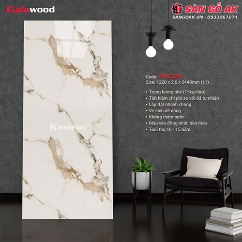 Tấm PVC vân đá Galawood 2.6mm PVC228