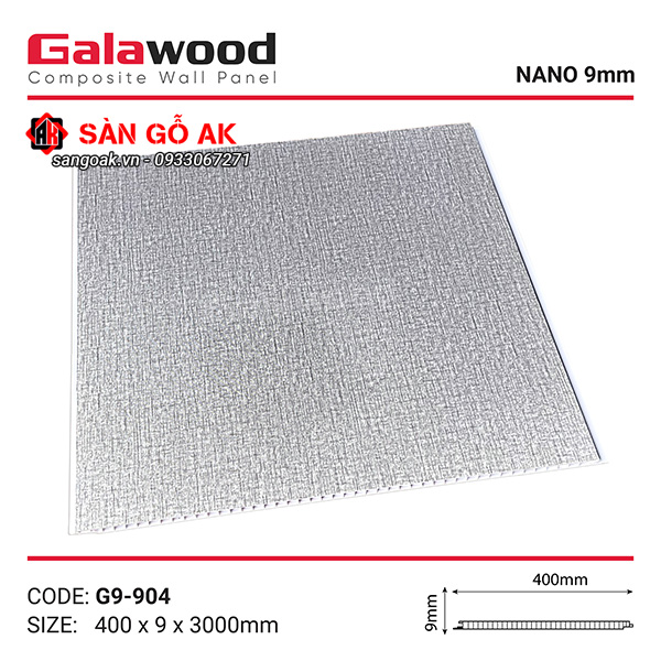 Tấm ốp Nano Galawood G9-904 vân vải xám tinh tế, sang trọng