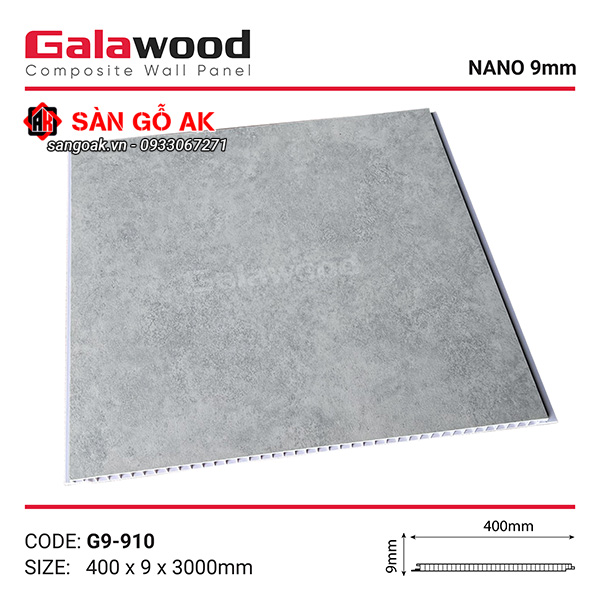 Tấm ốp Nano Galawood G9-910 vân giấy xám nhạt sang trọng, đẳng cấp, tinh tế