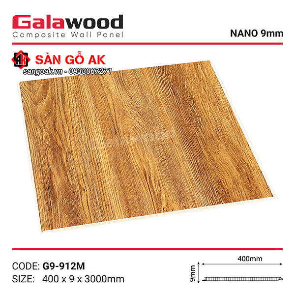 Tấm ốp Nano Galawood G9-912M vân gỗ vàng sang trọng, đẳng cấp, tinh tế