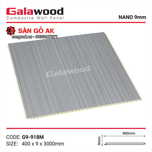 Tấm ốp Nano Galawood G9-918M vân giấy xám sang trọng, đẳng cấp, tinh tế