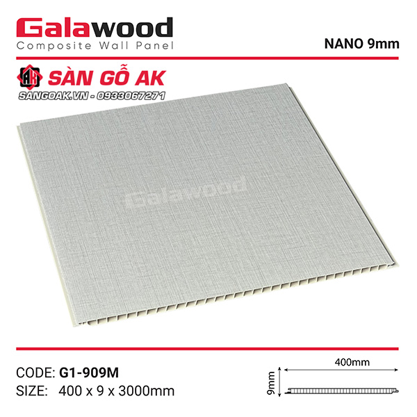 Tấm ốp Nano Galawood G1-909M vân vải kem sang trọng, hiện đại