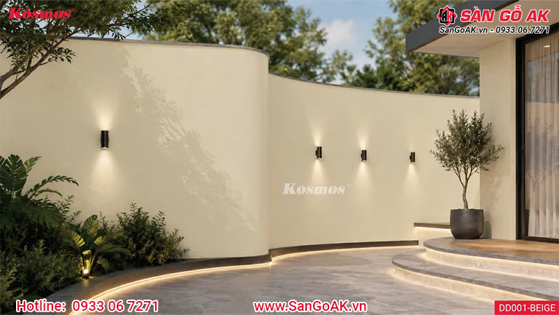 Tấm ốp đá dẻo DD001-BEIGE ứng dụng phong cách Wabi Sabi pha lẫn hiện đại