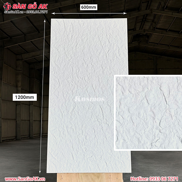 Tấm ốp đá dẻo vân đá ánh trăng trắng DD003-WHITE tại kho Sàn Gỗ AK