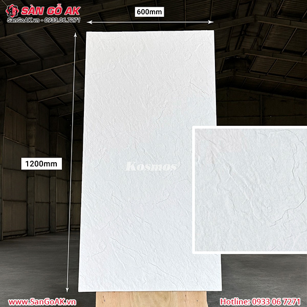 Sàn Gỗ AK nơi cung cấp tấm ốp đá dẻo vân đá phiến trắng DD002-WHITE