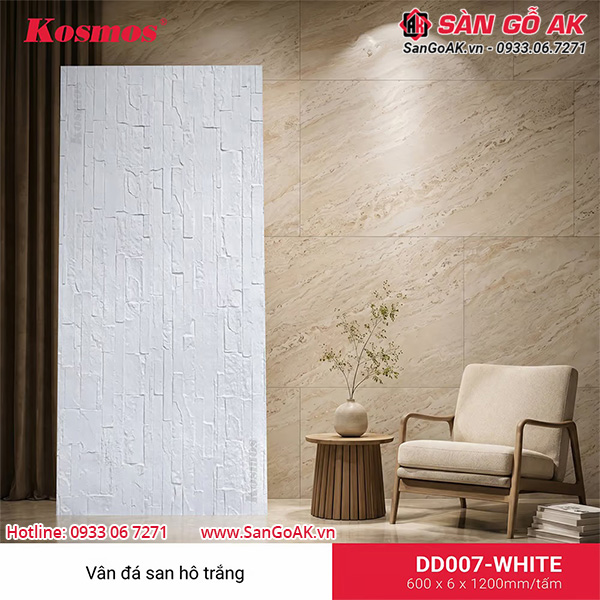 Thiết kế của tấm ốp đá san hô DD007-WHITE Kosmos