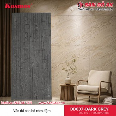 Tấm ốp đá dẻo Kosmos DD007-DARK GREY vân đá san hô xám đậm