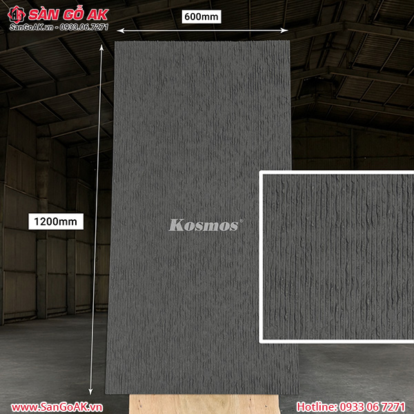 Tấm ốp đá dẻo vân đá xẻ xám đậm DD008-DARK GREY tại kho Sàn Gỗ AK