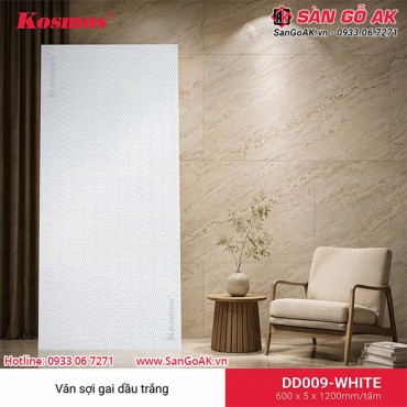 Tấm ốp đá dẻo Kosmos DD009-WHITE vân sợi gai dầu trắng