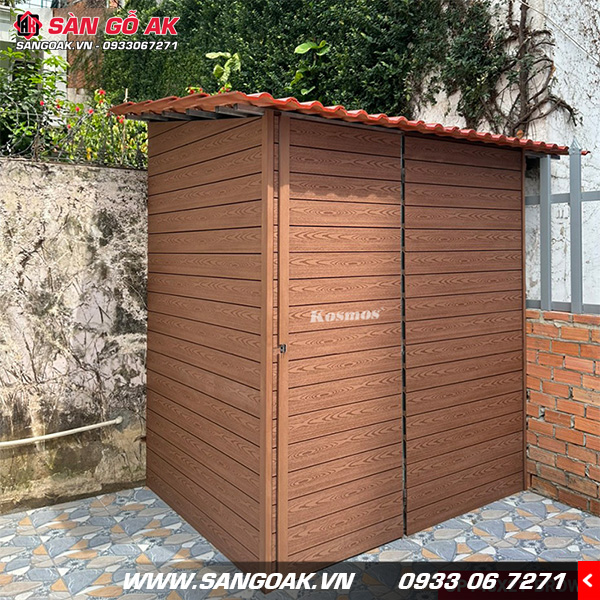 Công trình thực tế trang trí ngoại thất với tấm ốp Kosmos màu Copper Brown