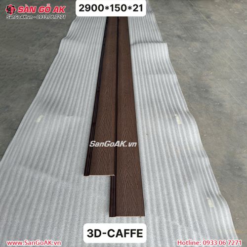 Tấm ốp gỗ nhựa ngoài trời vân gỗ 3D màu Cafe
