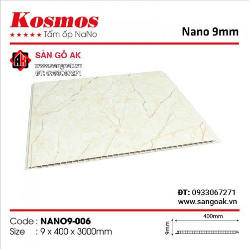 Tấm ốp Nano 9mm PVC Kosmos NANO9-006