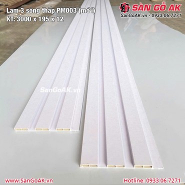 Tấm ốp lam 3 sóng giá rẻ PM003 màu trắng
