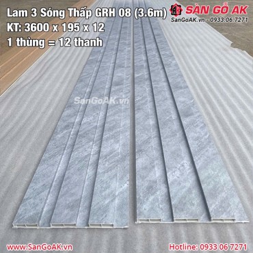 Tấm ốp lam 3 sóng giá rẻ GRH-08 màu xám xi măng