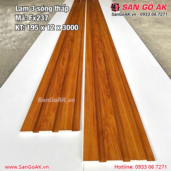 Tấm ốp lam 3 sóng FX237 vân gỗ vàng cam